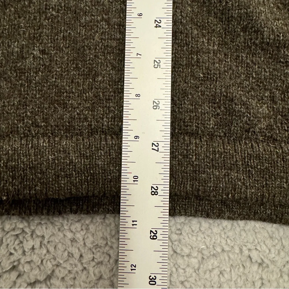 Woolrich Wool Sweater Mens Xl Dark Loden Heather Gray 1/4 Zip Pullover Laine - Picture 8 of 12